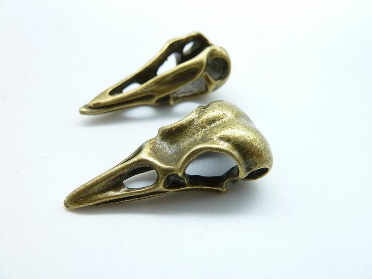 10pcs Retro Style alloy Crow Bird Skull Pendant -Animal Birdhead Pendant - Gothic Charm Jewelry Finding: 10pcs - 7523