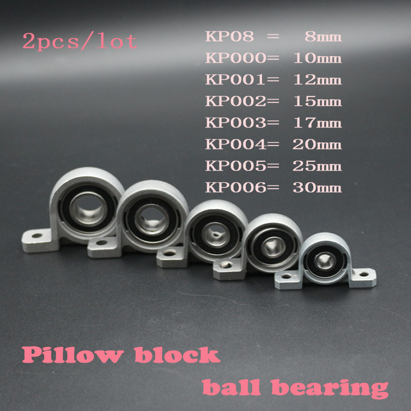KP08 KP000 KP001 KP002 KP003 KP004 KP005 KP006 Zinc Alloy Diameter Bore Ball Bearing Pillow Block Mounted Support 2pcs/lot