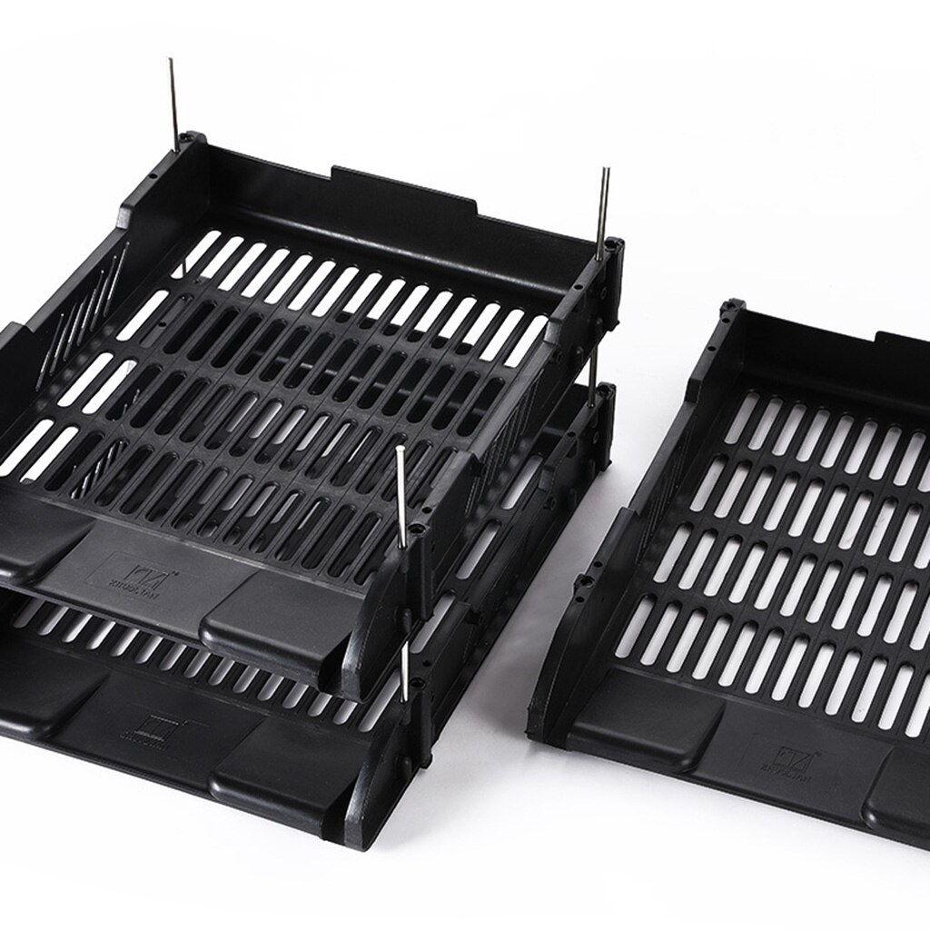 3 Layers Plastic File Basket, Thicken Plastic File Desktop Storage Shelf, Rack Document Holder, School Home Office Supplies
