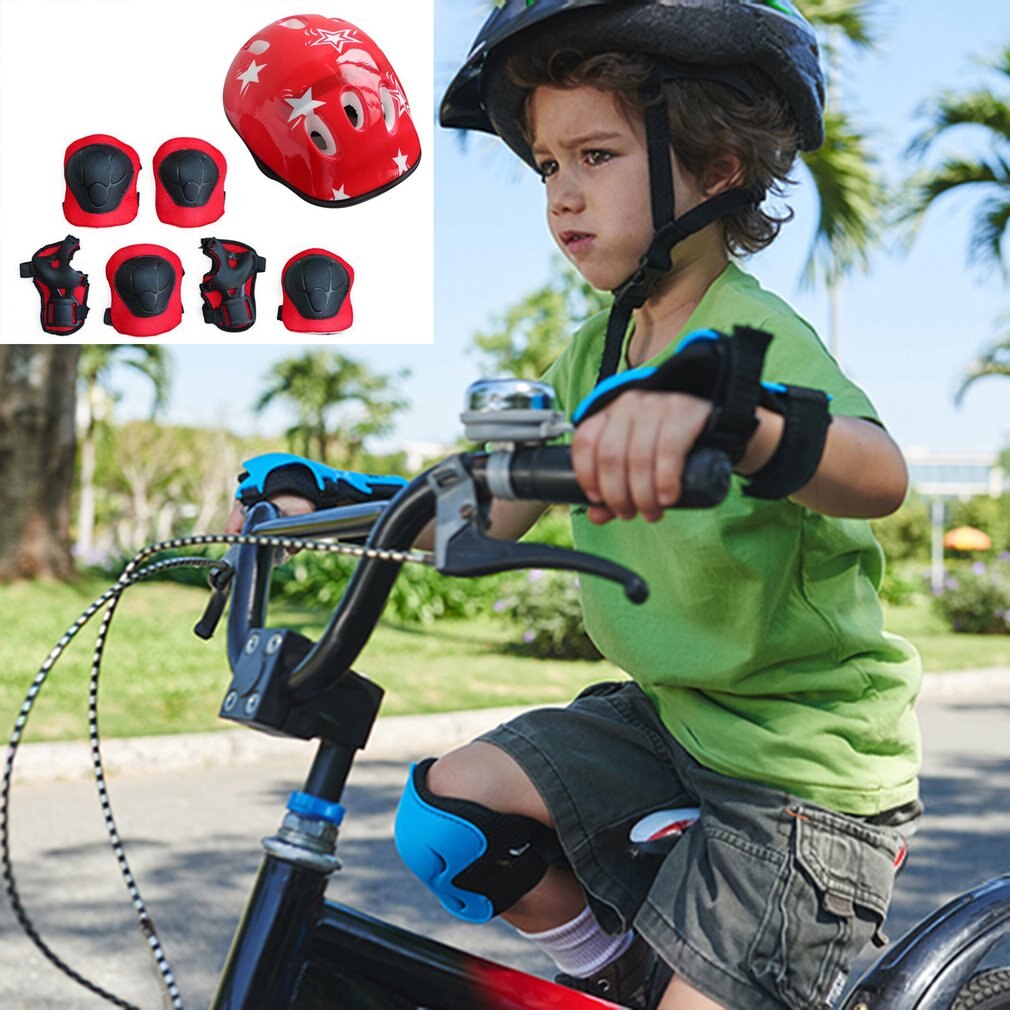 7 Pcs Skating Protective Gear Set Knee Wrist Guard Elbow pads Bicycle Skateboard Ice Skating Roller Knee Protector Guard For Kid