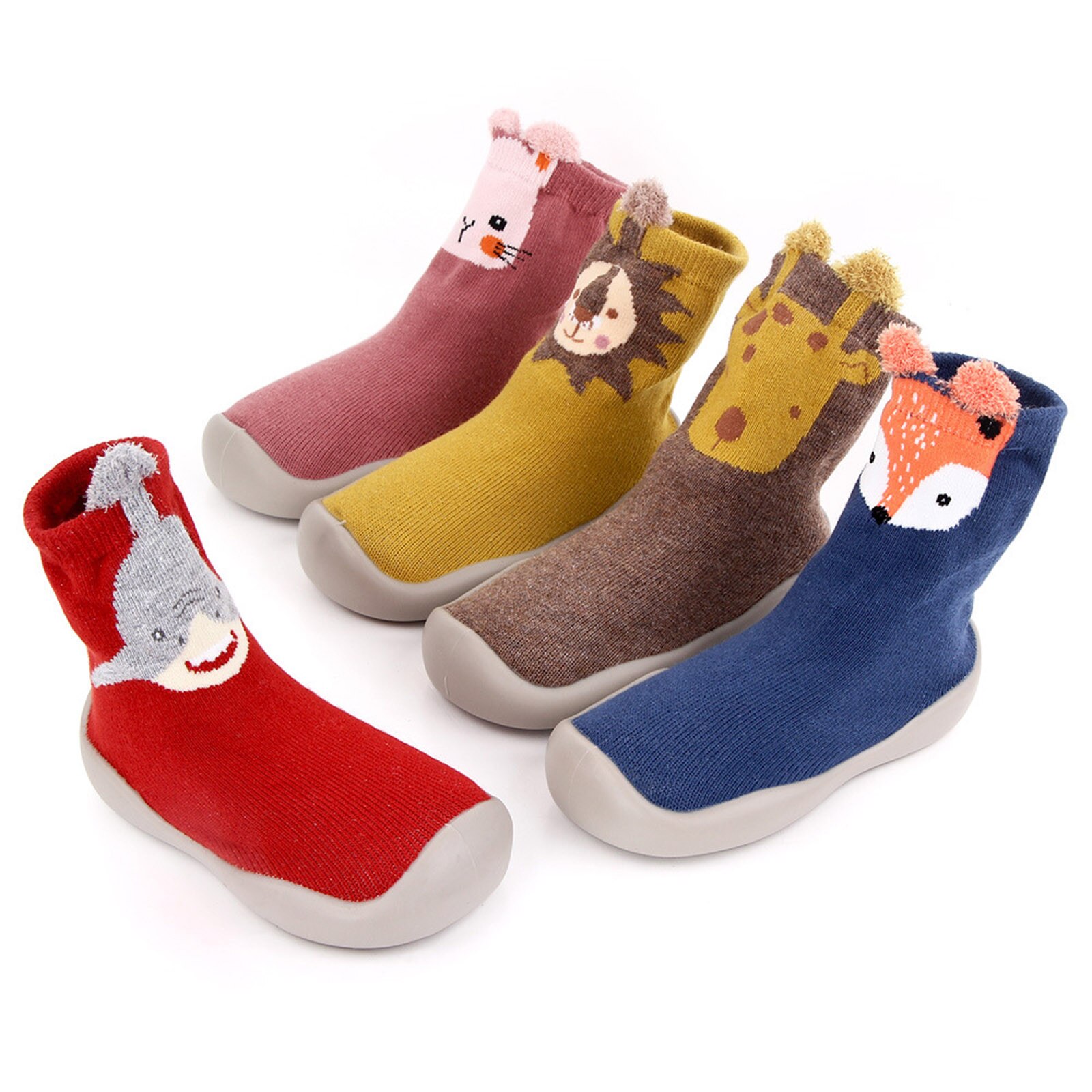 Chaussettes pour bébé garçon et fille, chaussettes de sol chaudes, semelle en caoutchouc, chaussures antidérapantes, accessoires pour premiers pas, # L4