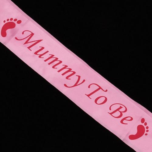 Baby Shower Sash Party Decoration Mom To Be/Grandma/Auntie/Nanny/Big Sister Sash Satin With Glitter Baby Shower Party Supplies: Pink Mummy To Be