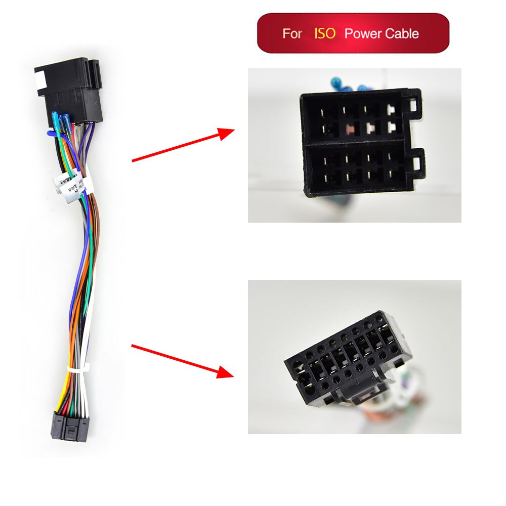 Podofo android 2 din bilradio multimedieafspiller universal tilbehør ledning adapter stik stik kabel til vw nissian toyota: Iso -interface