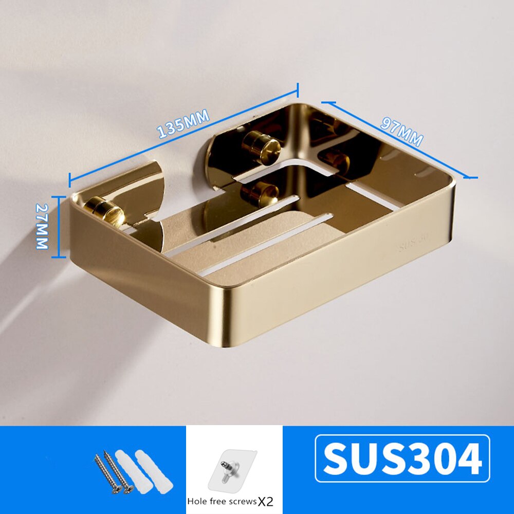 rostfrei Stahl Seife Gericht Bad Lager Seife Gestell Platte Kasten Container Mauer Lager Gestell Halter Seife Gericht Halter: 593GOLG