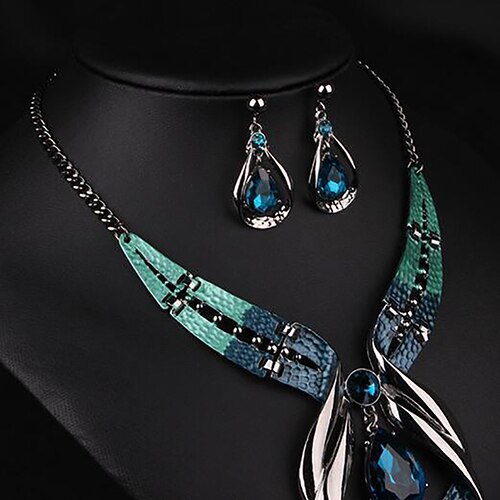 Women Statement Chain Pendant Choker Bib Necklace Earrings Jewelry Set for Women Wedding 2020New