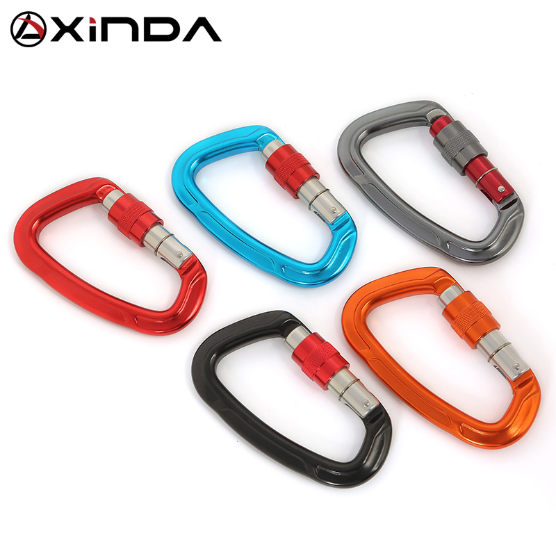 XINDA Berufs Klettern Karabiner 25KN sperren D-bilden Sicherheit Schnalle draussen Sicherheit Schutz Karabiner Ausrügestochen