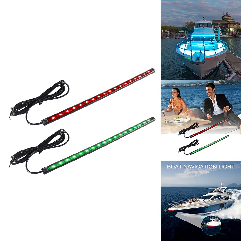 Led båt navigationsljus för båt fartyg ponton yacht skeeter 1 par rött och grönt vattentätt 2 st/ hållbart och väderbeständigt