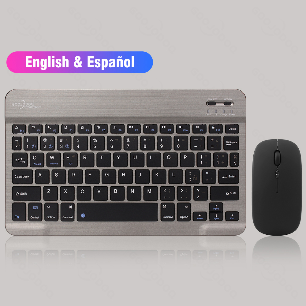 GOOJODOQ Wireless Keyboard And Mouse For iPad Tablet Smartphone Bluetooth Keyboard For Xiaomi Samsung Huawei Teclado Sem Fio: SP-gray