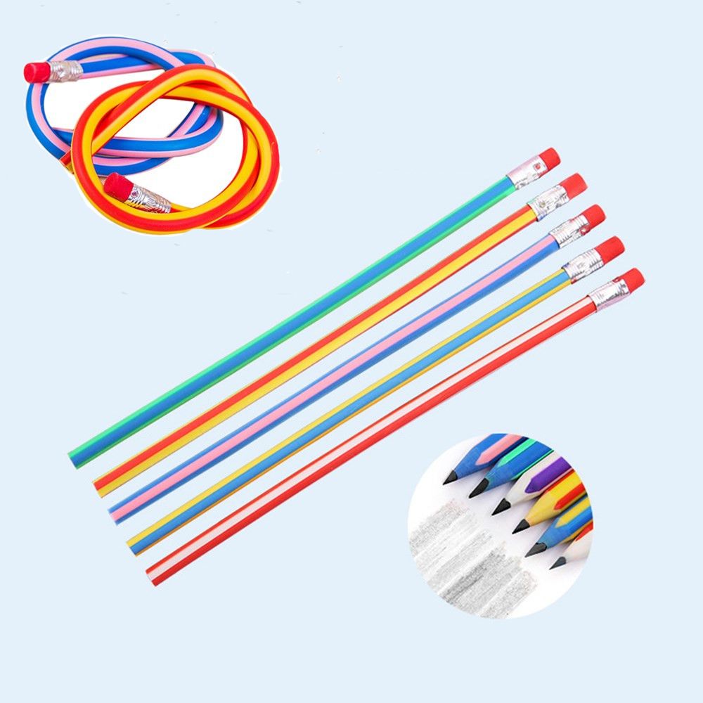 10 Uds colorido magia dúctil Flexible lápiz suave con Borrador de lápiz de Kawaii papelería escuela materiales de escritura para oficina chico gif