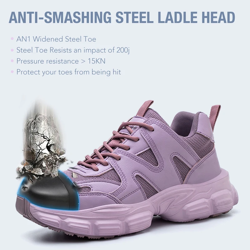 Protective Shoes For Women Men Work Sneakers Safety Shoes Anti-smash Anti-puncture Indestructible Shoes Work Boot