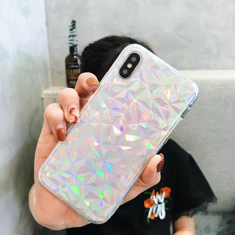 LOVECOM Gradient Iridescent 3D Love Sequin Phone Case For iPhone XR X XS Max 7 8 6 6S Plus 5 5S SE Phone Protector Soft Cover: For iPhone X Or XS / b