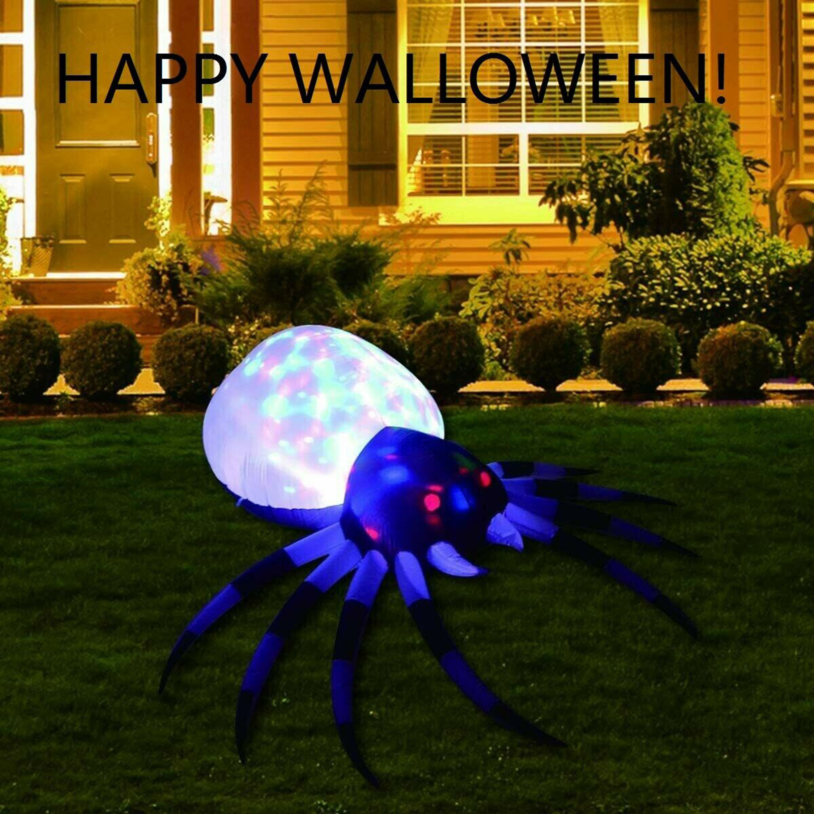 8 Ft Lange Halloween Opblaasbare Spider Decoraties Met Caleidoscoop Led Lights Party Speelgoed Decor Voor Indoor Outdoor Yard