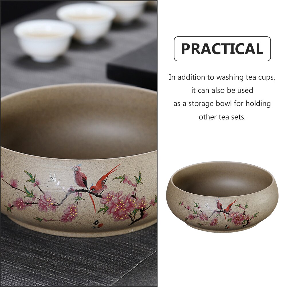 Large Tea Wash Bowl Ceramic Bowl Chinese Tea Set Teacup Washed Bowl Teaware