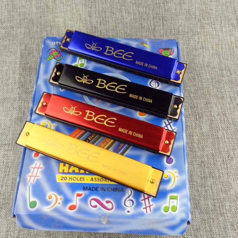 Harmonica 16 Holes 20 holes Key of C SILVER w/ Case Blues Harp Stainless Steel