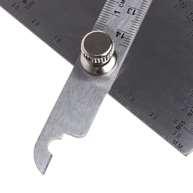 0-180 Degree Angle Ruler Round Head Rotary Protractor Adjustable Universal Stainless Steel Measuring Tool