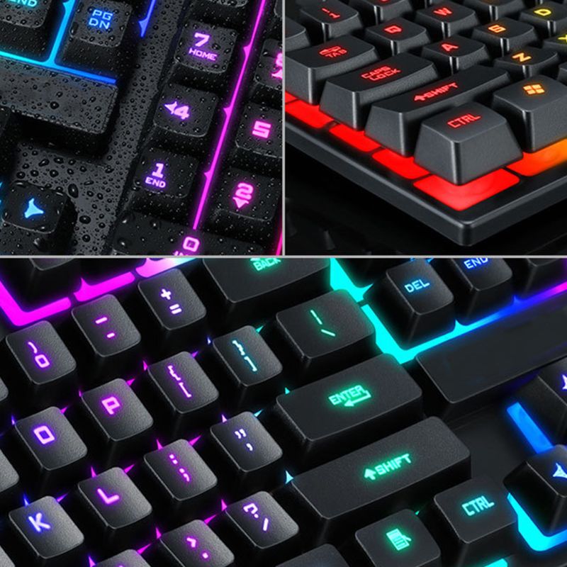 USB Wired Gaming Keyboard 104 Keys Mechanical Feeling Gamer Backlit Keyboard for Computer Laptop Universal