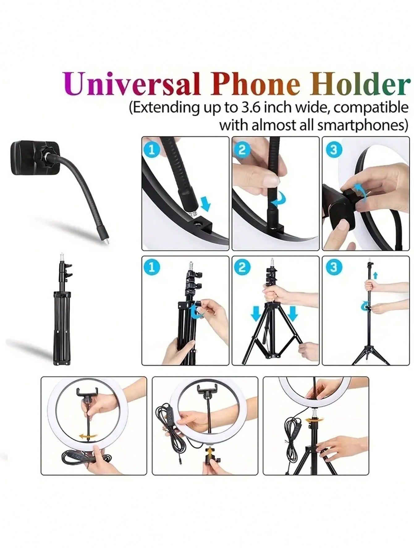 12-inch ringlichtstatief USB Remote Ring Selfie Light met statief Verlicht uw schittering