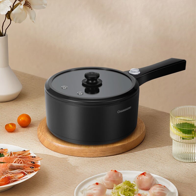 Elektrische kochendem topf Schüler topf haushalt multifunktionale integrierte kleine elektrische topf kleine nudel kochen elektrische kochtopf: Schwarz Single Schicht / uns