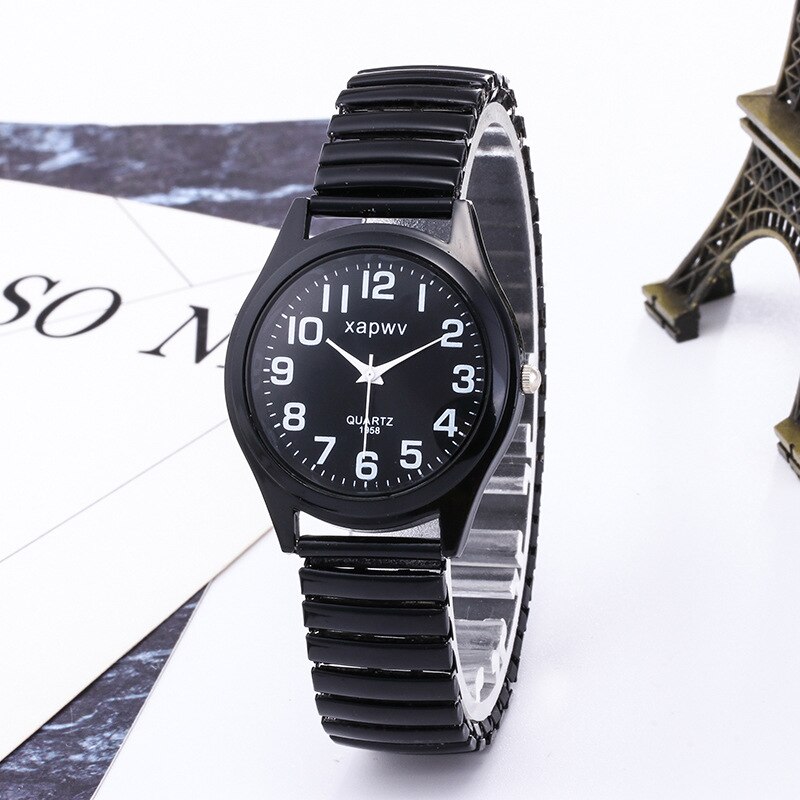 Eenvoudige Mannen Vrouwen Horloges Paar Flexibele Stretch Band Quartz Horloges Mode Man En Dames Dress Klok Horloges C109: women C