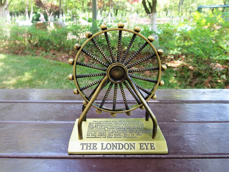 Vintage London Eye Ferris Wheels Model Metal Building Model Crafts DIY Architecture Model Toys for Children Adults 3 Sizes