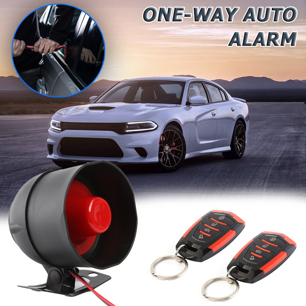 1-Weg Auto Alarm Handig Praktische Gebruiksvriendelijk Security System Keyless Entry Siren En 2 Afstandsbedieningen 103/T111