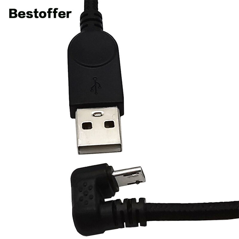 30CM/1.5M U-Shaped Elbow Micro 5-Pin Male to USB 2.0 A Male Data Charging Extension Cable