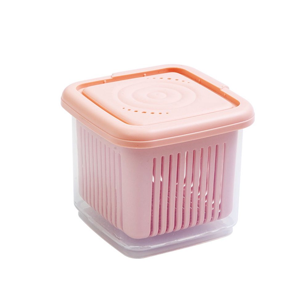 Gadget de cuisine en plastique épais Double couche scellé, conteneur de gingembre, conteneurs de stockage de fruits, plateau de légumes, boîte de rangement pour réfrigérateur: jaune clair