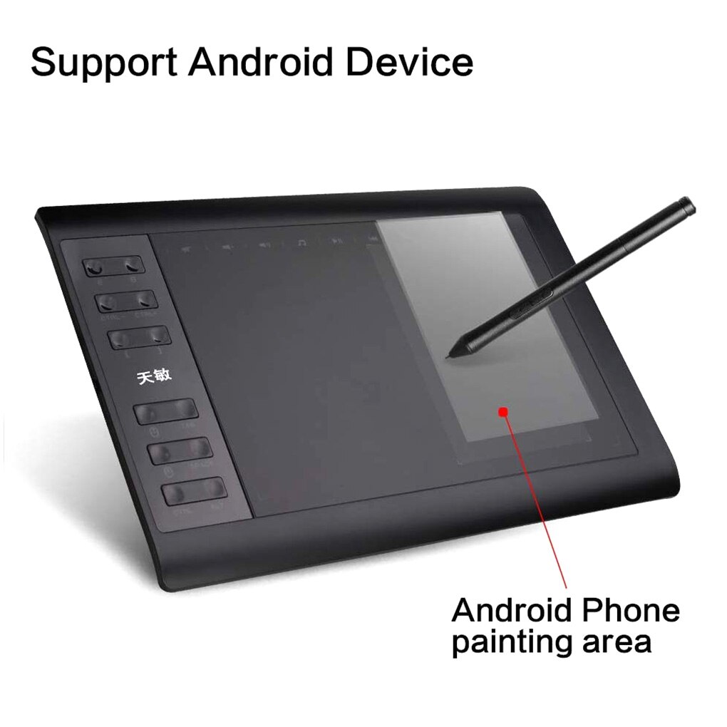 Master Graphic Tablet 8192 Levels Digital 10X6 Inch Drawing Tablet Pen Tablet Replacement for Android