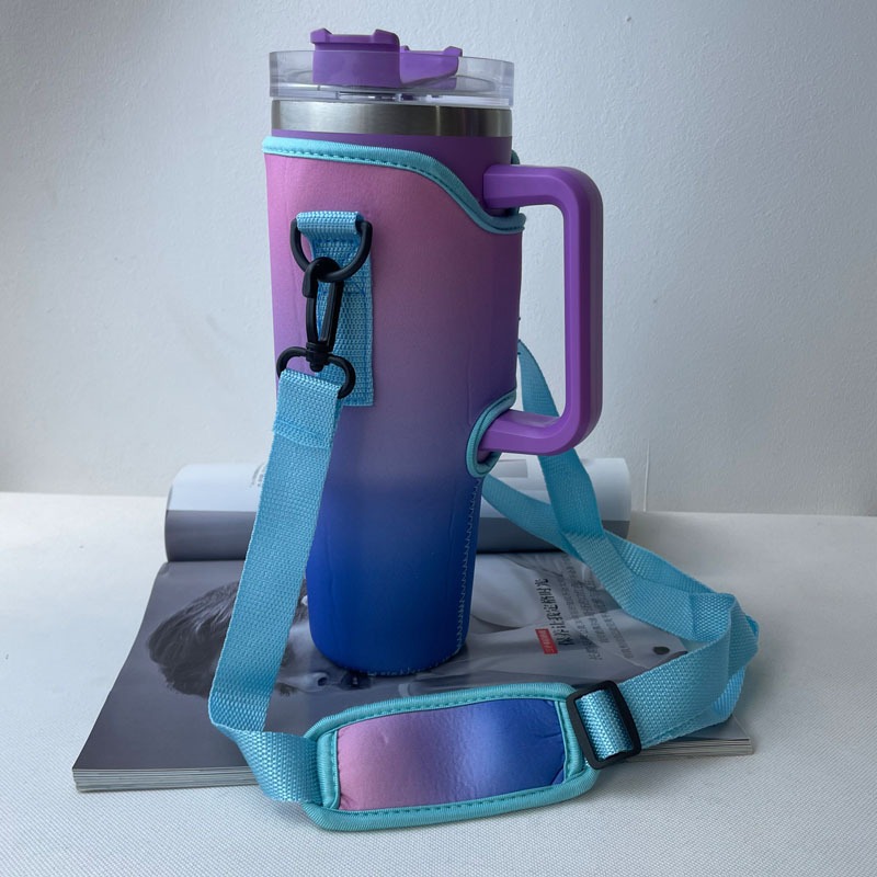 30/40 oz.  nonpareil muggfodral för stanley quencher muggfodral med justerbar axelrem sugrörshållare för vattenflaska: Plommon
