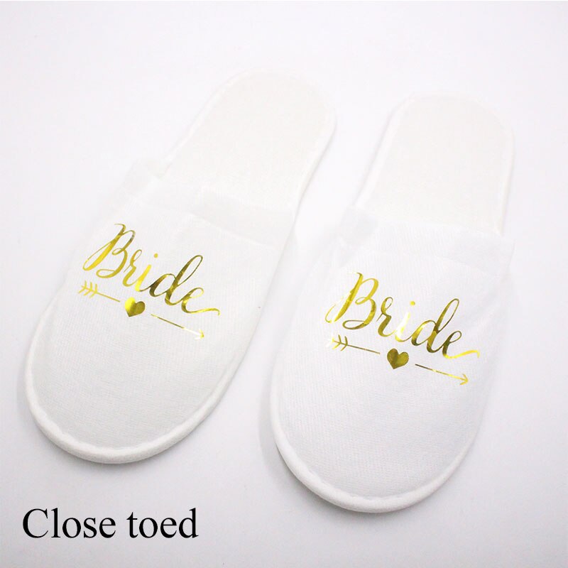 Gast Hotel Slippers Bruiloft Feest Bruidsmeisje Bruidsmeisje Slipper Hotel Reizen Spa Schoenen Gold Glitter Brief Flip Flop: 8