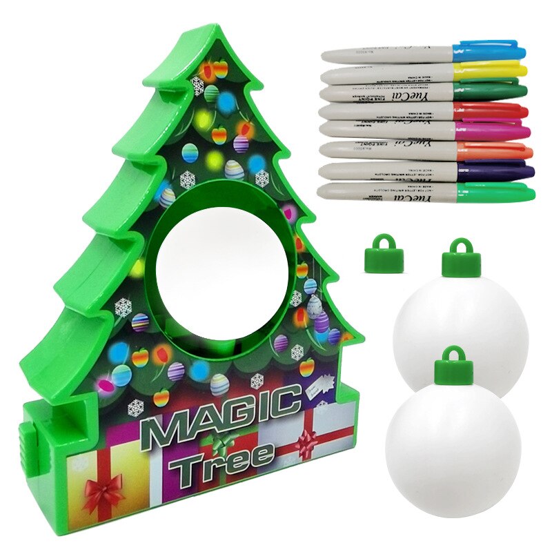 Juego de bolas de dibujo giratorias para árbol de Navidad, máquina de pintura eléctrica, decoración de Navidad, juguetes eléctricos para niños,: tree balls pens