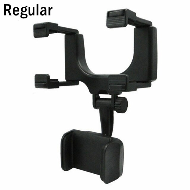 Aggiorna il supporto telescopico per telefono per auto a 360 ° ruota il supporto del telefono per specchietto retrovisore nella staffa per auto supporto per supporto GPS per iPhone Samsung: Regular Black