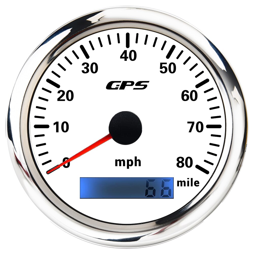 85mm GPS Speed Gauge Meter 0-30/60/120/200 Km/h MPH 0-80/160 MPH 7 Colors Backlight for Truck Car Yachts: 80MWS