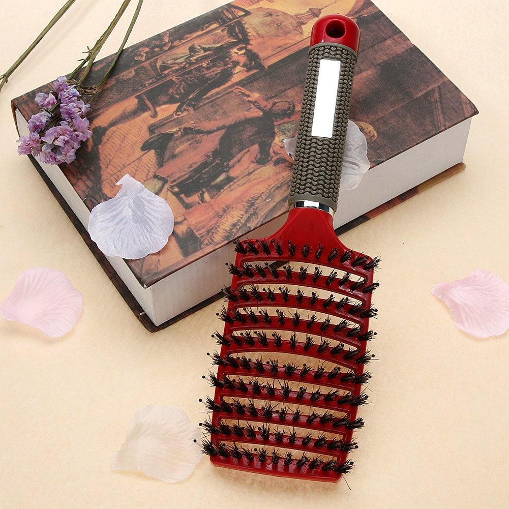 Peine para masaje del cuero cabelludo para niña, cepillo de pelo con cerdas de nailon, cepillo de pelo húmedo y rizado para desenredar para salón, herramientas de estilo de peluquería