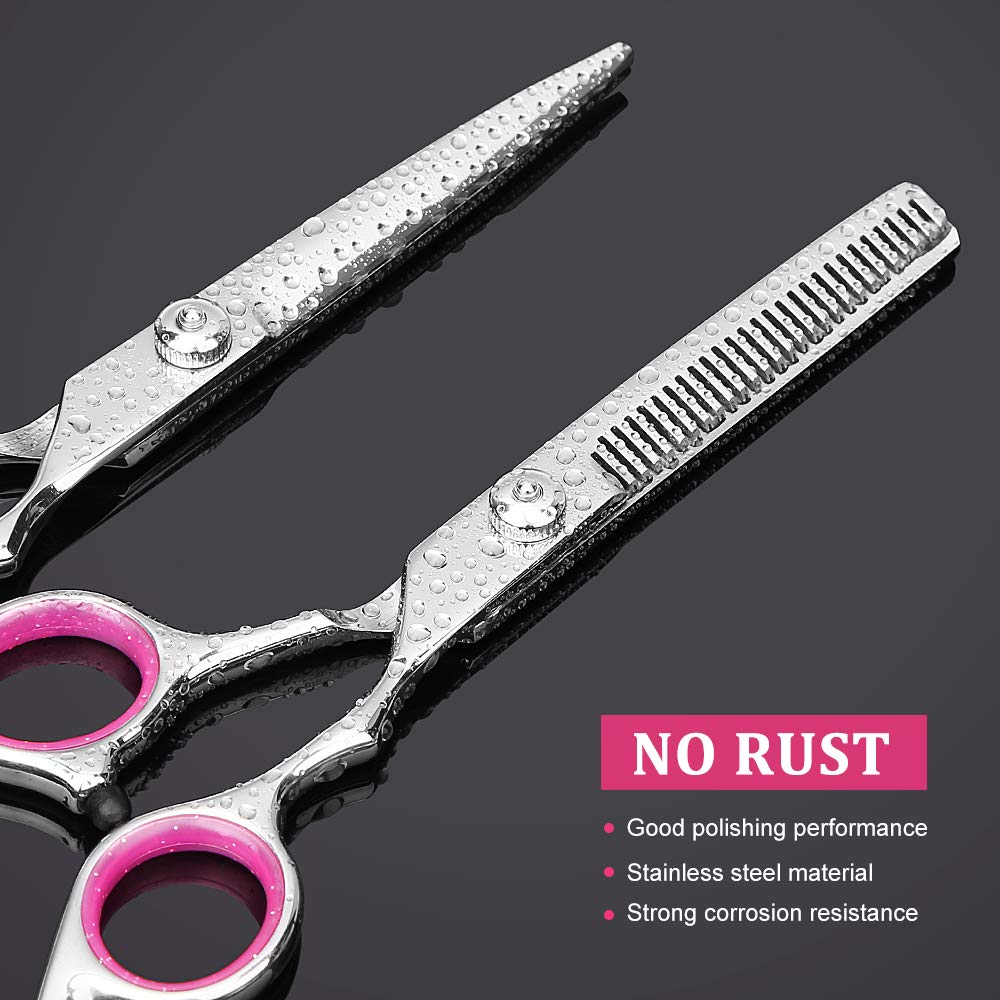 YBLNTEK 9 PCS Hairdressing Scissors Hair Scissors Kit Hair Cutting Scissors Tail Comb Hair Cape Hair Cutter Comb