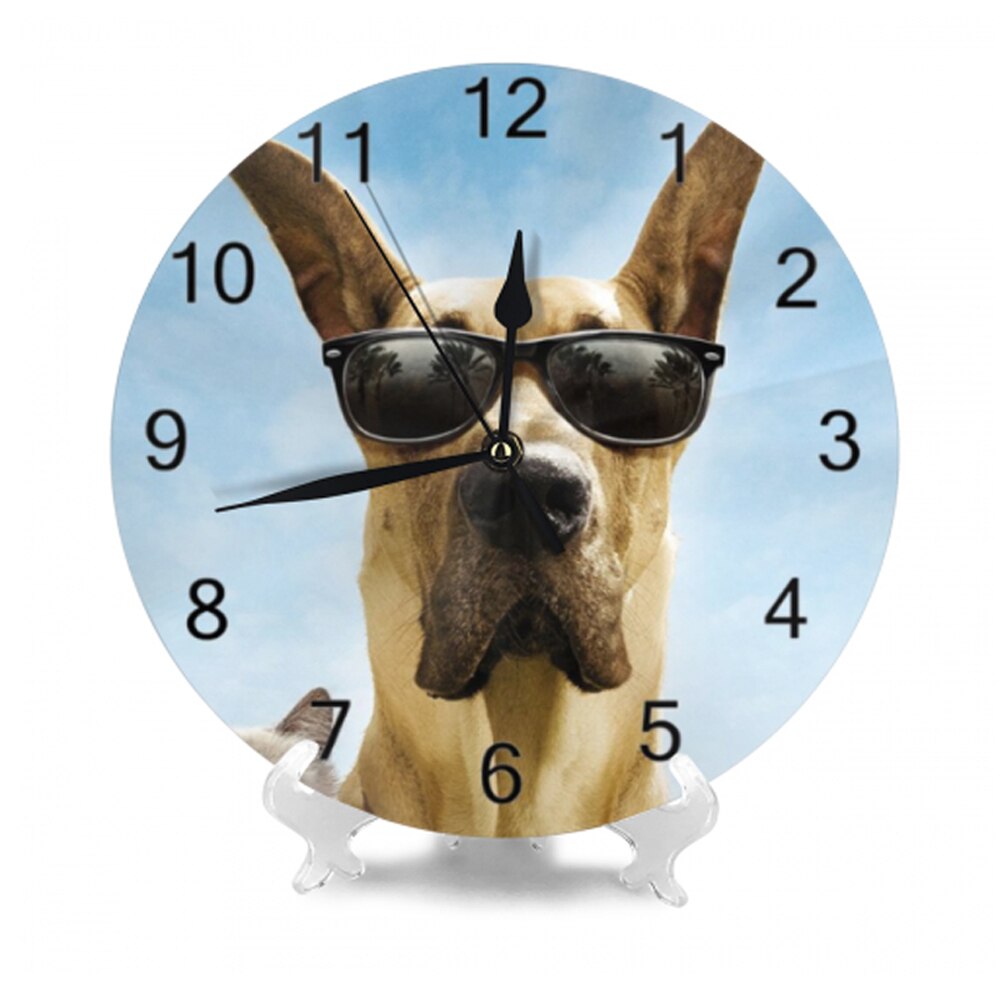 Round Wall-Clock Pet Dogs Pattern Numeral Digital Dial Mute Silent Non-Ticking Battery Operated Clocks Wall Deaor Art: SZA1226