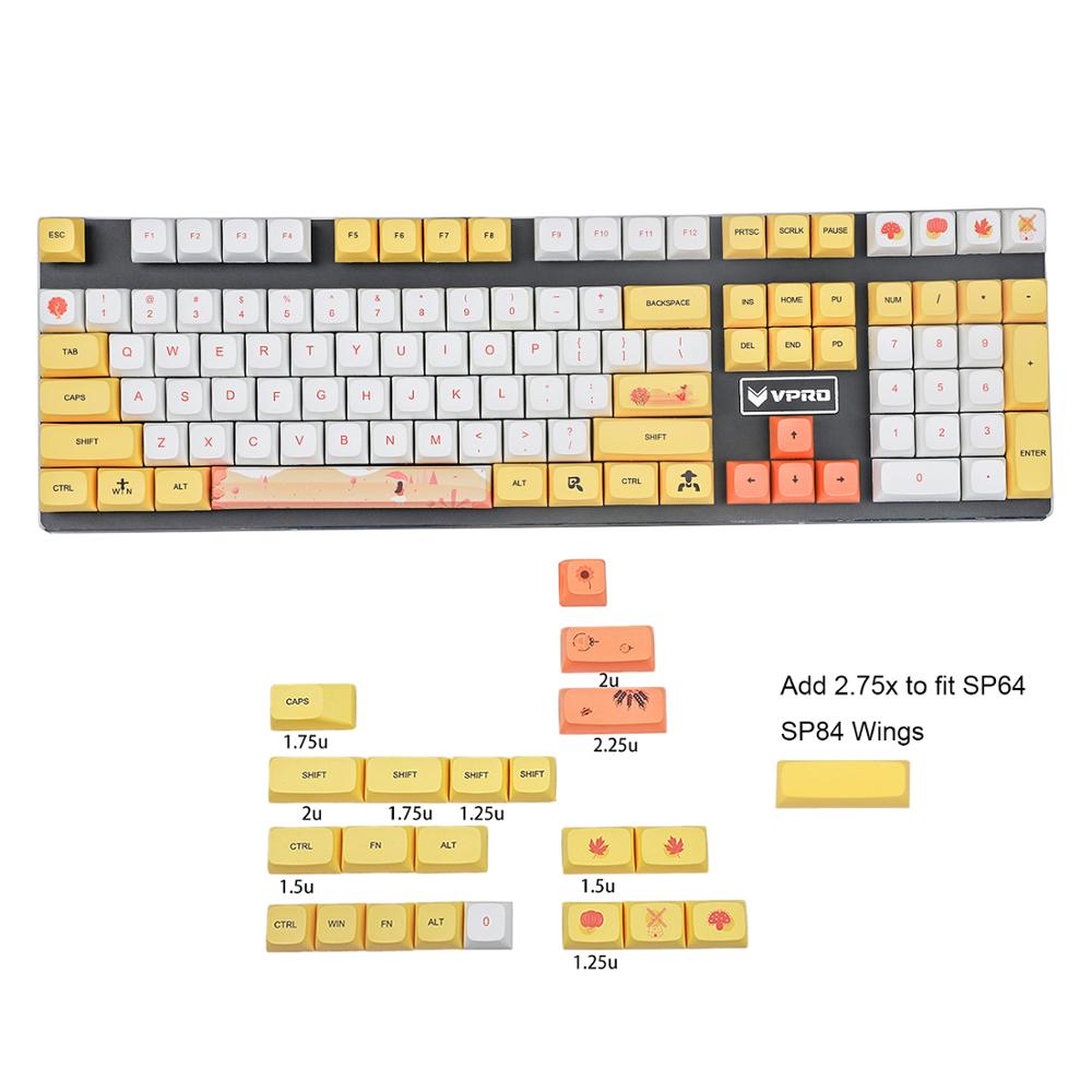 YMDK 129 Key Autumn Dye Sub ZDA Ball Shape PBT Keycap Similar to XDA For MX Keyboard 104 87 61 Melody 96 KBD75 ID80 GK64 SP84: Add 1 pcs 2.75x
