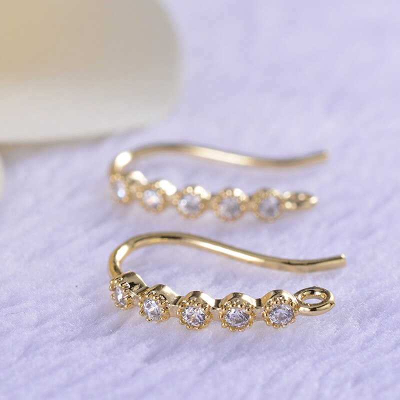 Kleurbehoud 18K Waar Goud Gevulde Ronde Zirkoon Met Ring Earring Sluitingen Diy Sieraden Maken Accessoires