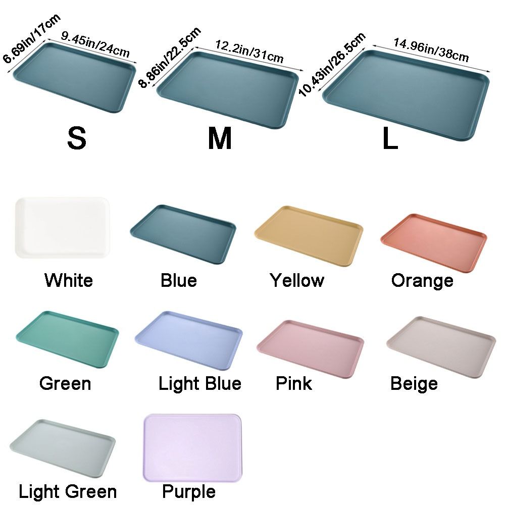 Plastic Wheat Straw Storage Tray Eco-friendly Large Capacity Rectangular Serving Tray Exquisite Fruit Salad Tray Hotel