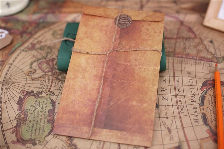 10pcs/lot Thickened retro printed kraft envelope packaging bag No. 5 envelope of business envelope Envelope