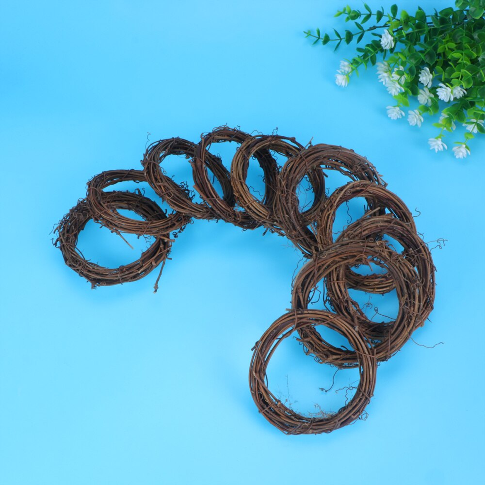 10 pièces 8CM inachevé naturel séché anneau de rotin américain Style campagnard décorations pour intérieur maison fête bricolage décoration
