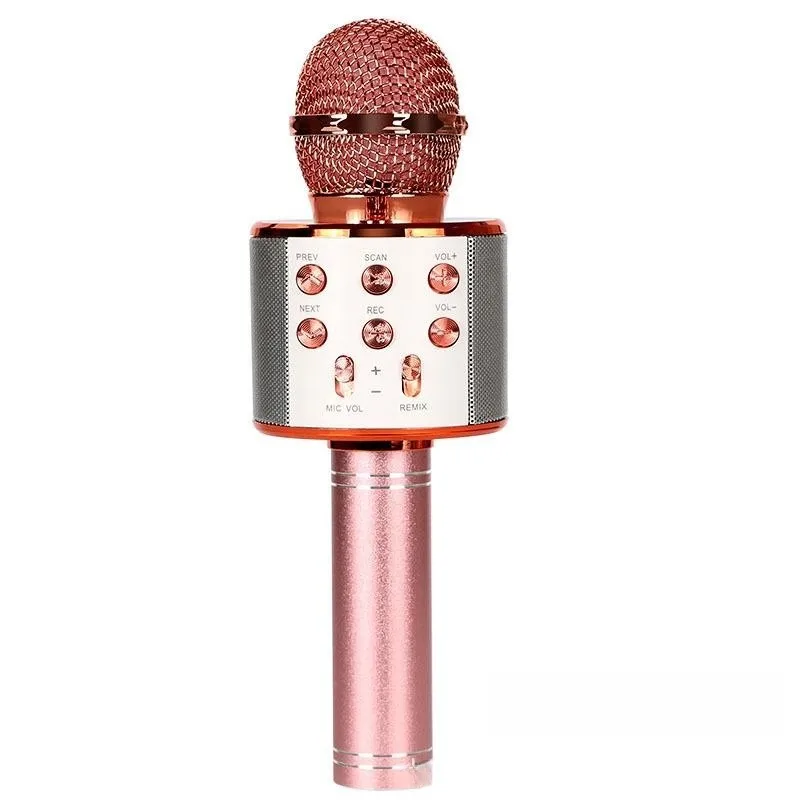 Wireless Bluetooth Karaoke Microphone,3-in-1 Portable Handheld Karaoke Mic Speaker Machine Home Party Birthday: Golden