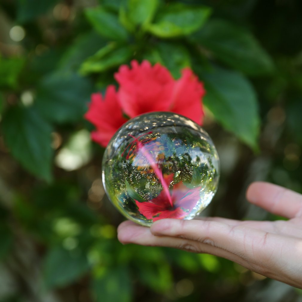 1PC Artificial Crystal Clear Glass Crystal Ball Healing Sphere Photography Props Lensball Decor 80mm