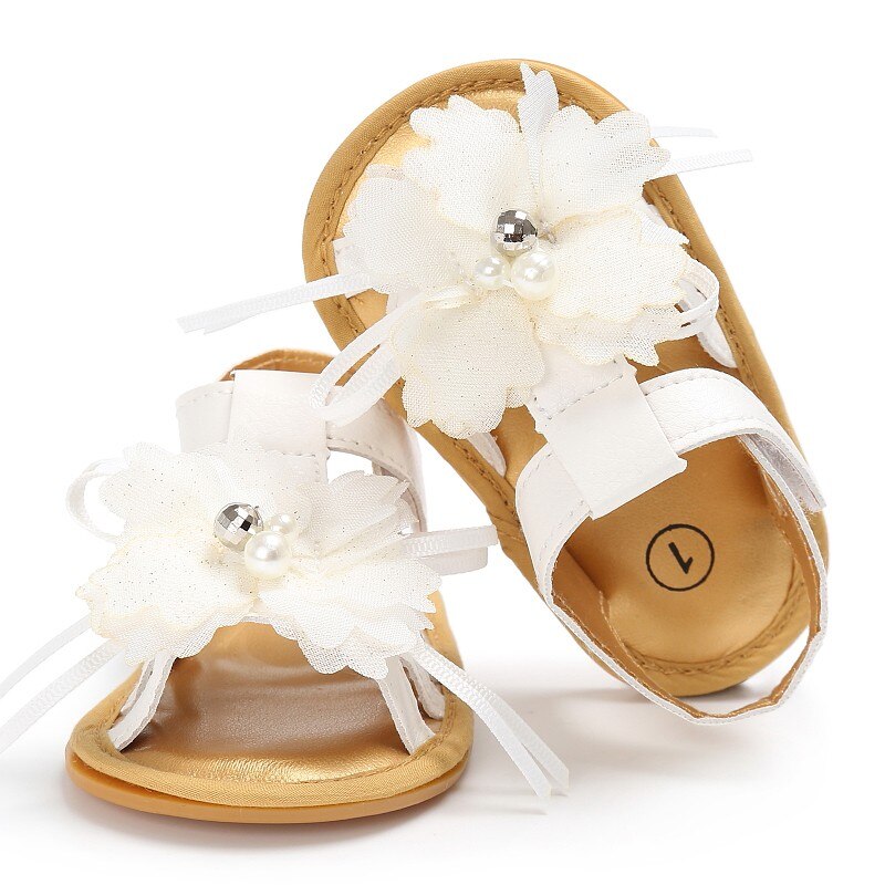 Sandales d'été pour bébé fille de 0 à 18 mois, chaussures en PU, fleurs et papillons, à la