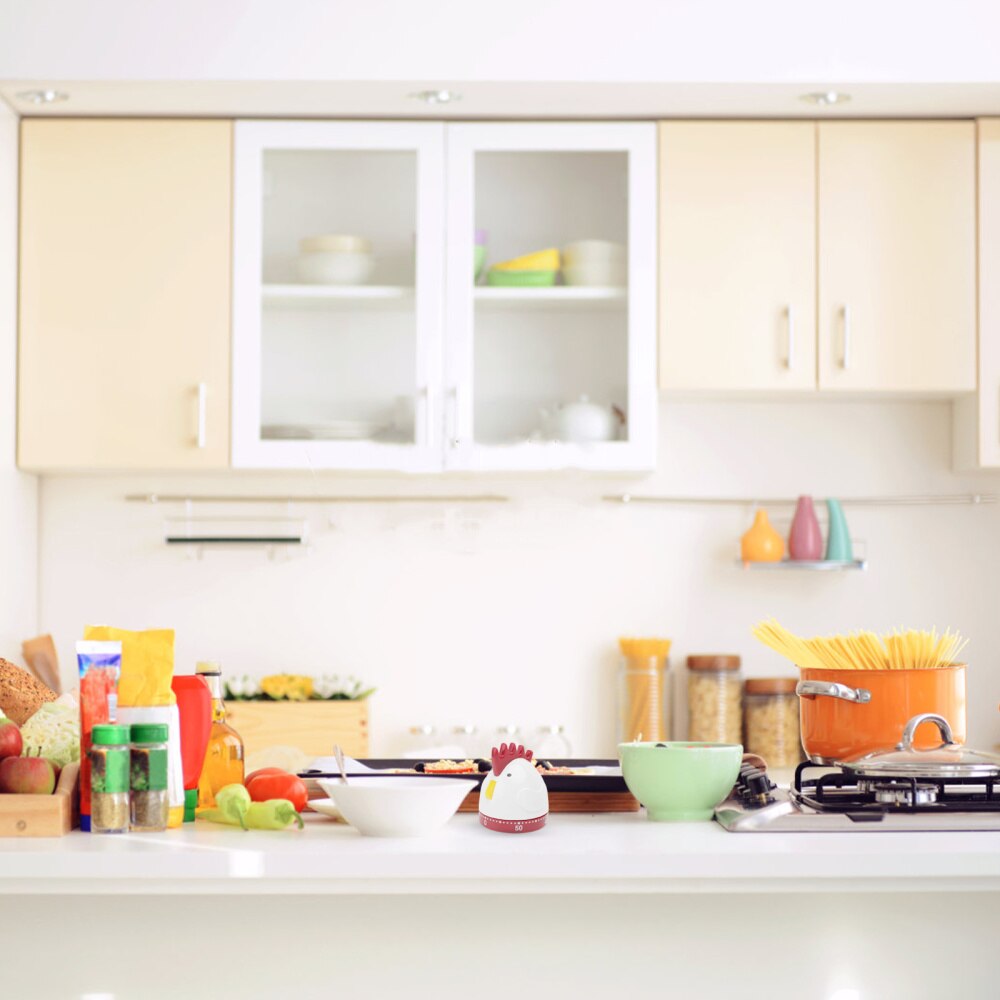 1Pc Kitchen Countdown Timer Cartoon Time Reminder Baking Supply (White)