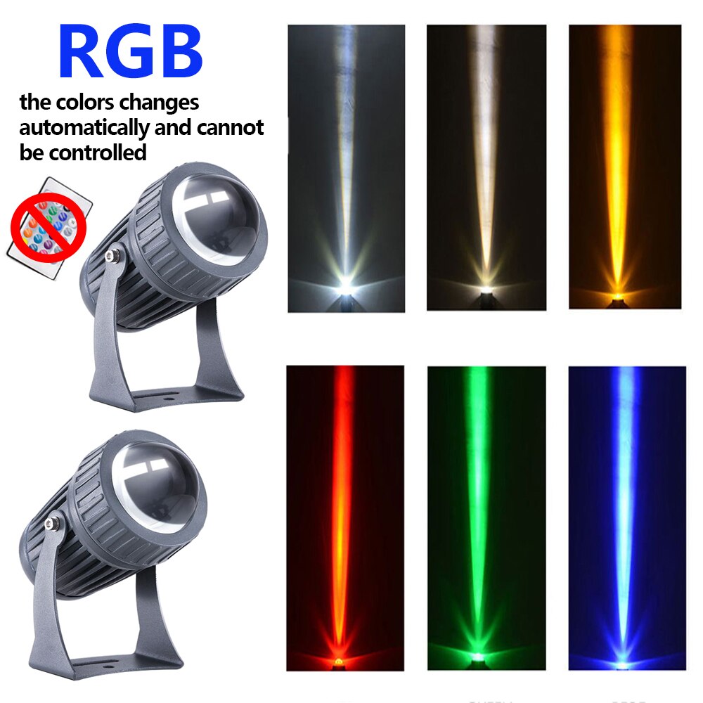 draussen LED RGB Flutlicht 110V 220V 10W Wasserdichte Scheinwerfer mit Schmalen Strahl Winkel Landschaft Straße Garten Platz flutlicht: 2Stck 10W RGB