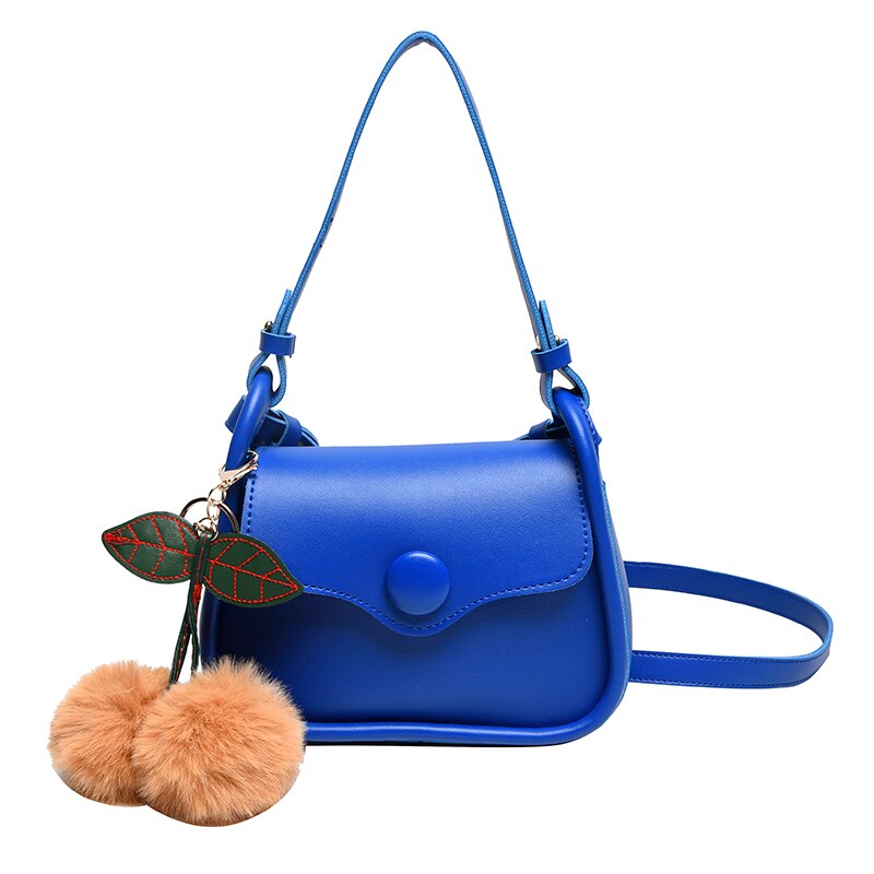 Hocodo Effen Kleur Pu Lederen Schoudertas Mode Crossbody Tassen Vrouwelijke Dames Messenger Crossbody Zomer Vrouwen Handtas: Blue