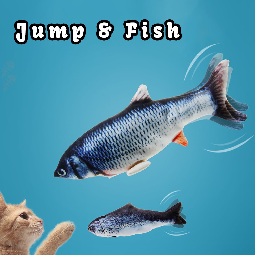 Juguete de pez electrónico interactivo para gatos, juguete automático para gatos, divertido, recargable, simulación de flotación, peces de baile en movimiento