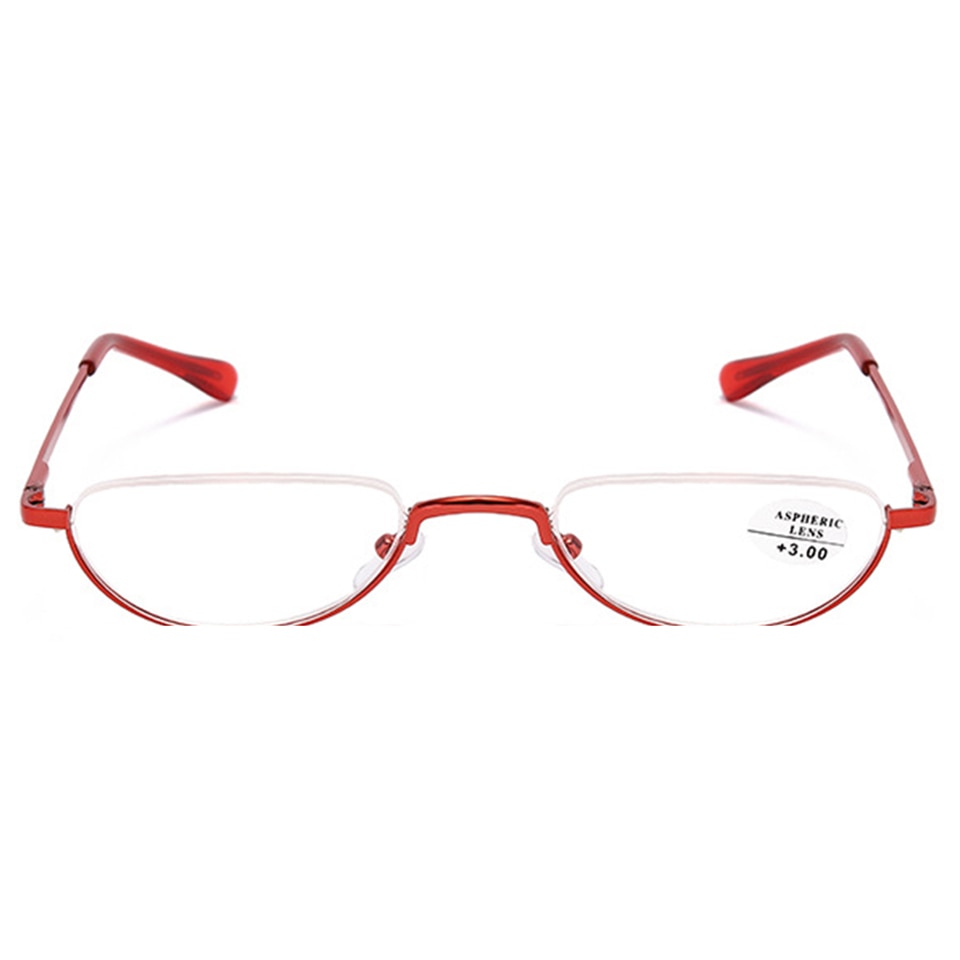 Ultralight Metal Half Frame Reading Glasses Unisex Portable Business Presbyopia Glasses With Diopters +1.00+1.50+2.00+2.50+3.00