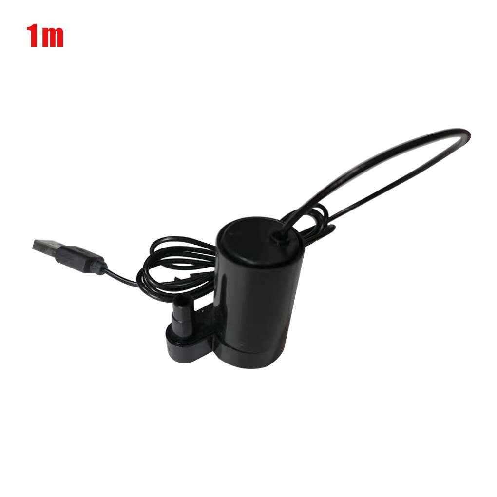 Aquarium Luftpumpe DC 5V USB Geräuscharm Bürstenlosen Motor Pump120L/H Mini Micro Tauch Wasserpumpe Fisch pet Zubehör Tank: 1m Black